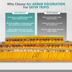 Set of 3 – Yellow Satin Wedding Trays for Gifting & Decoration