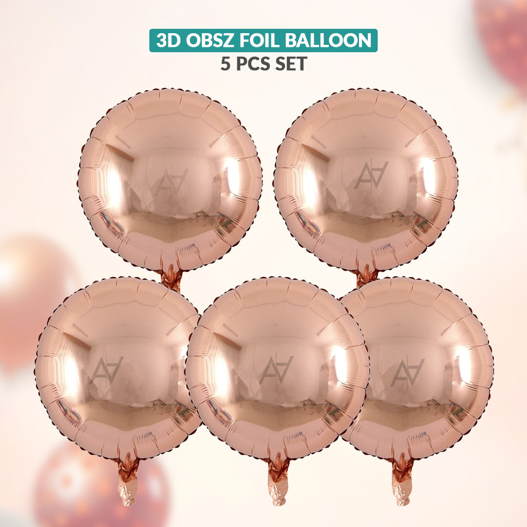 3D ObsZ Foil Balloon Set (5 Pcs) – Party Decor Balloons