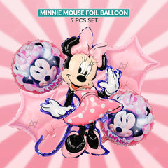 Minnie Mouse Foil Balloon Set (5 Pcs) by Ali Akbar Decoration – Kids Party Balloons