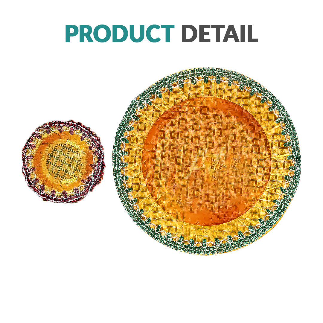 Round Mehndi Decorated Plates