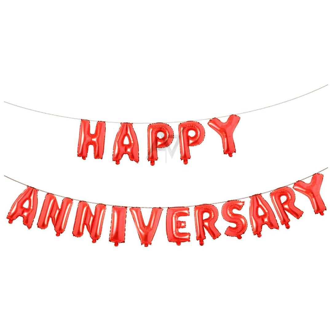 Happy Anniversary Foil Balloons Set