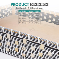 Set of 5 -  Silver Rectangle Cane Baskets for Gifting or Wedding decoration