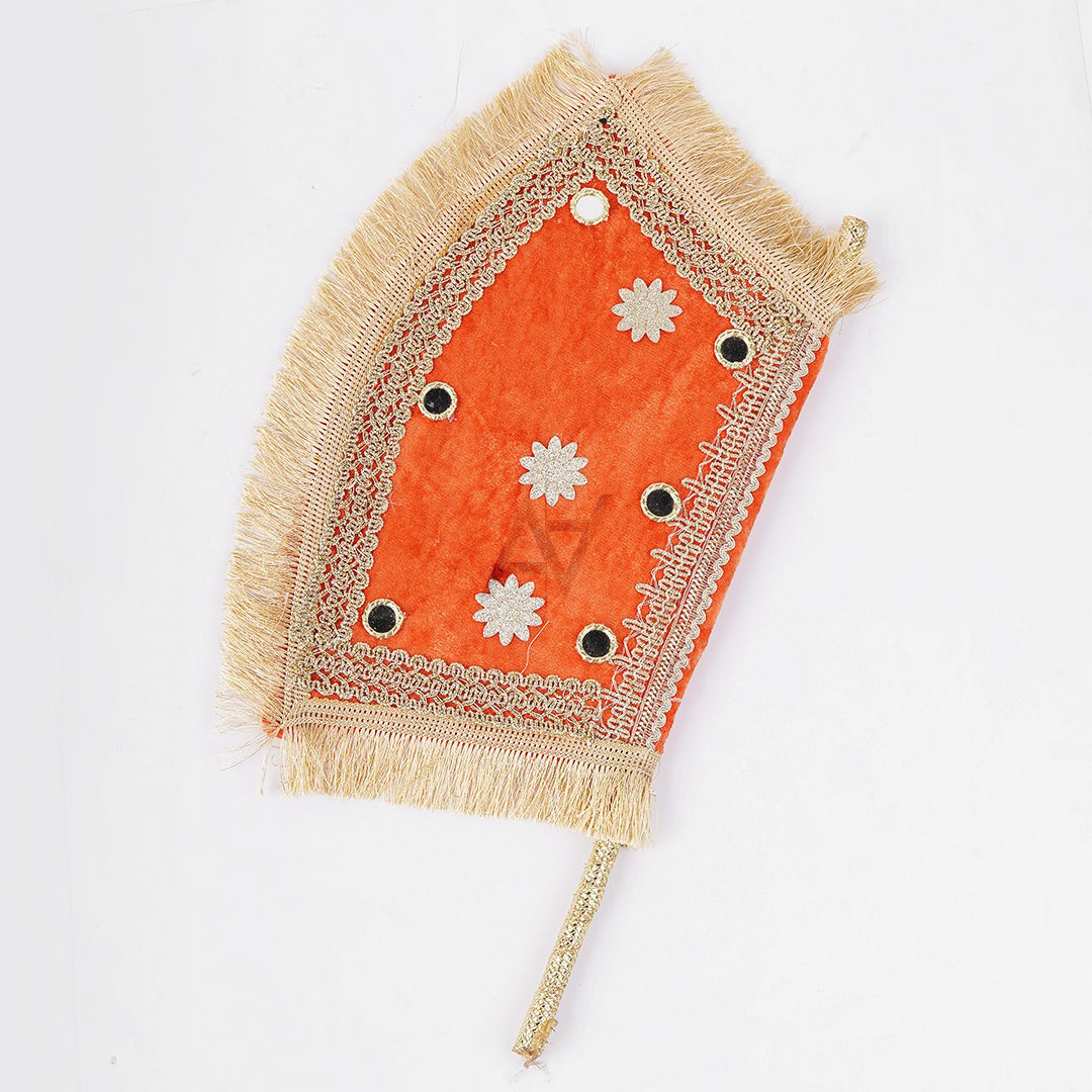 Hand Made Velvet Fan 1 pcs For Mendhi, Maiyu, party Decoration