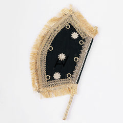 Hand Made Velvet Fan 1 pcs For Mendhi, Maiyu, party Decoration
