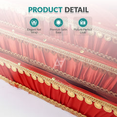 Set of 3 – Red Satin Wedding Trays for Gifting & Decoration