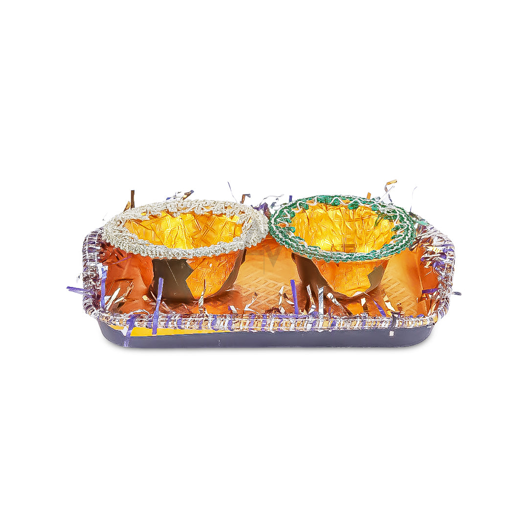 Rectangle Mehndi Decorated Plates