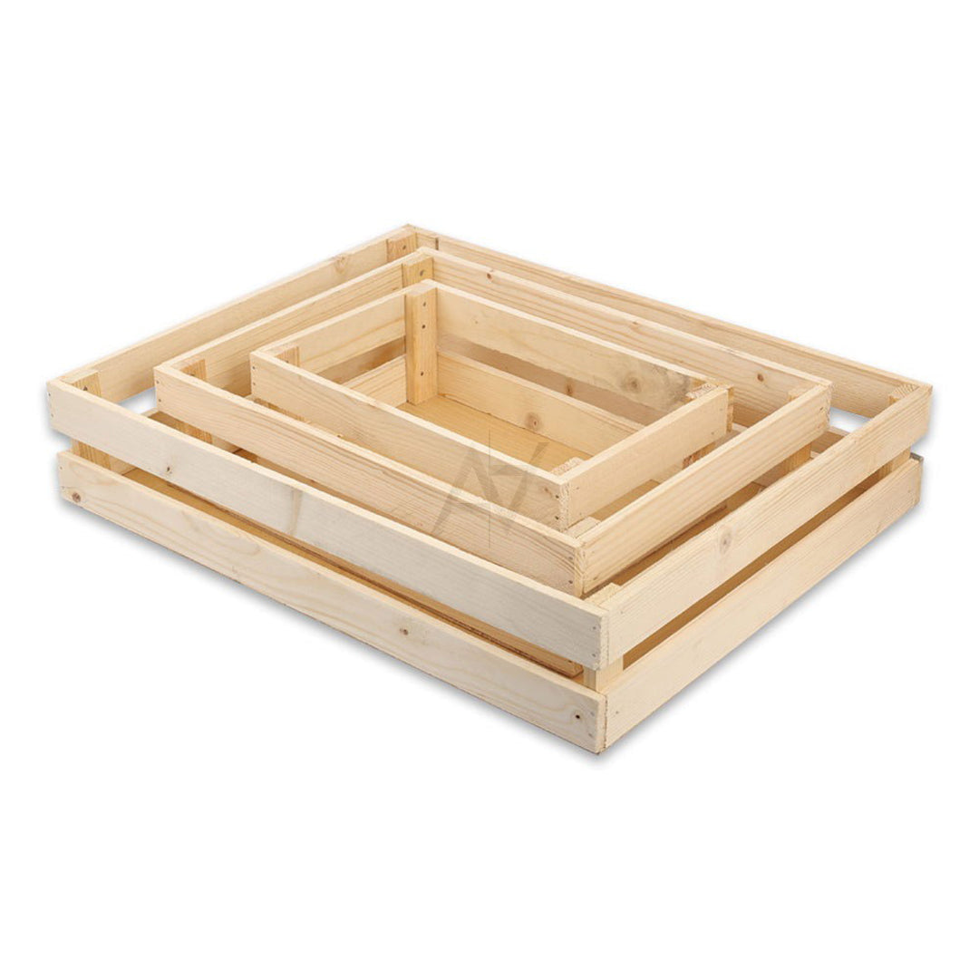 Wooden Baskets Set without Handle 5 Pcs Set - Aliakbardecoration