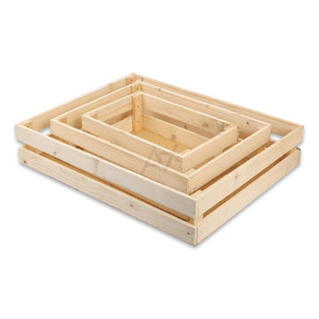 Wooden Baskets Set without Handle 5 Pcs Set - Aliakbardecoration