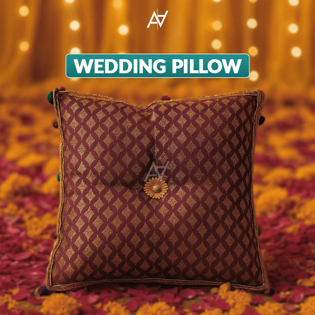 Jamawar Fabric Pillow: Traditional Wedding Decor