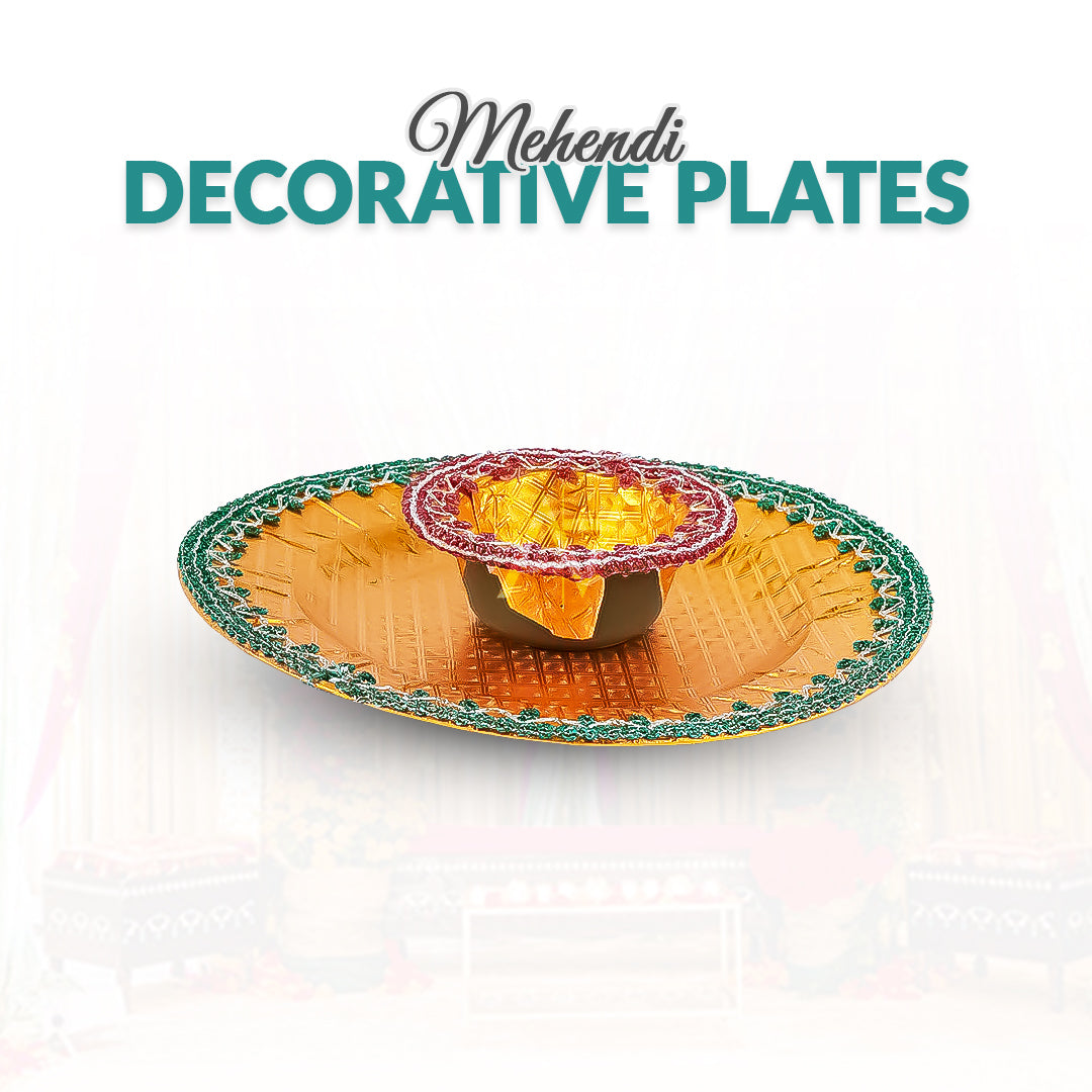Round Mehndi Decorated Plates