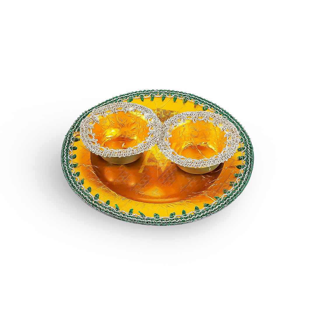 Round Mehndi Decorated Plates