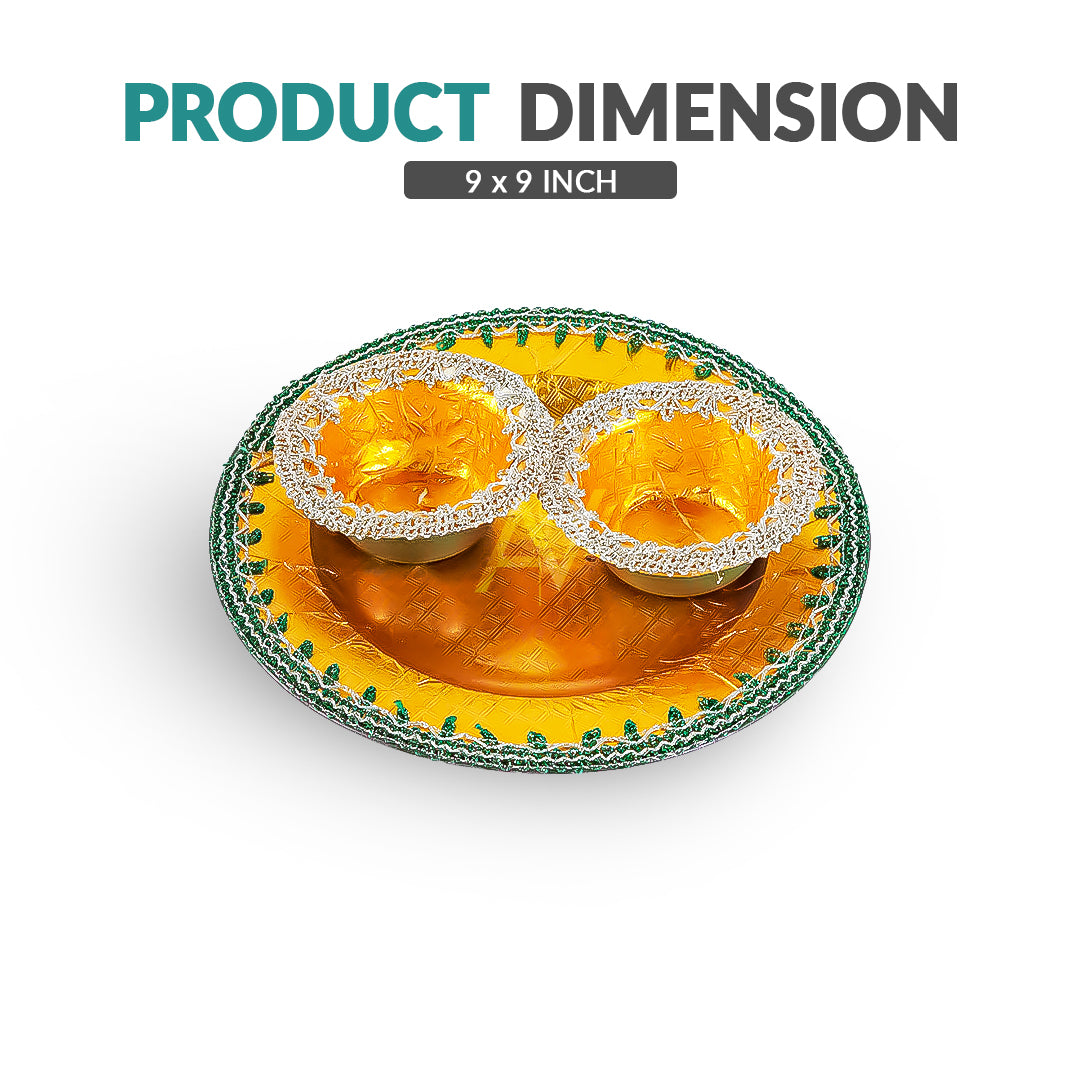 Round Mehndi Decorated Plates