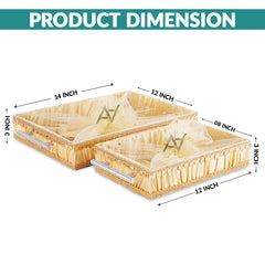 Set of 2 – Golden Satin Wedding Trays for Gifting & Decor