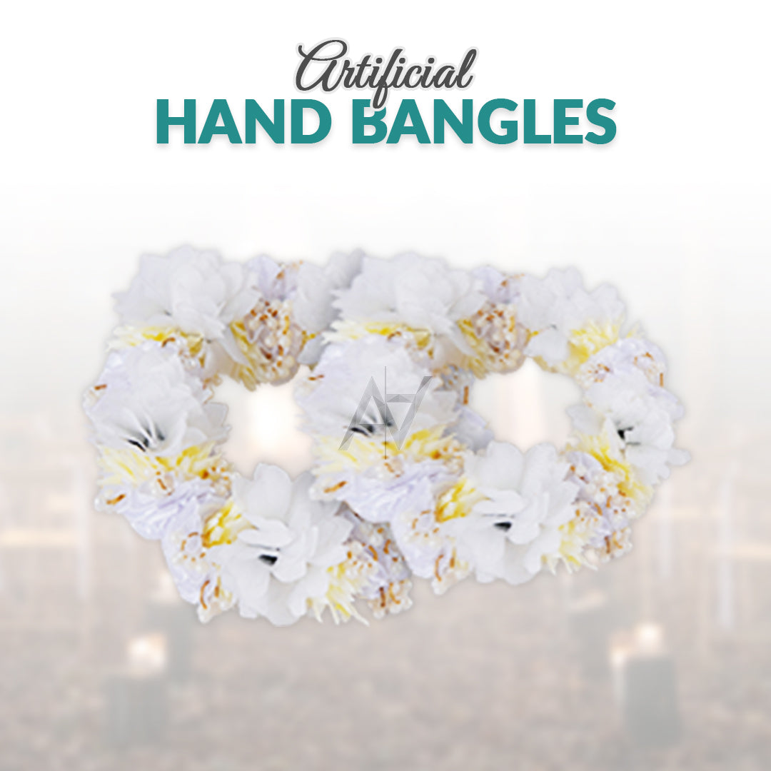 2 Pcs  Multi Colors Artificial Flower Hand Bangles