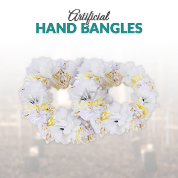 2 Pcs  Multi Colors Artificial Flower Hand Bangles