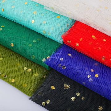 Golden Dot Fancy Net For Gift Wrapping