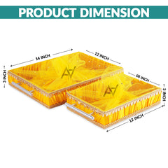 Set of 2 – Yellow Satin Wedding Trays for Gifting & Decor