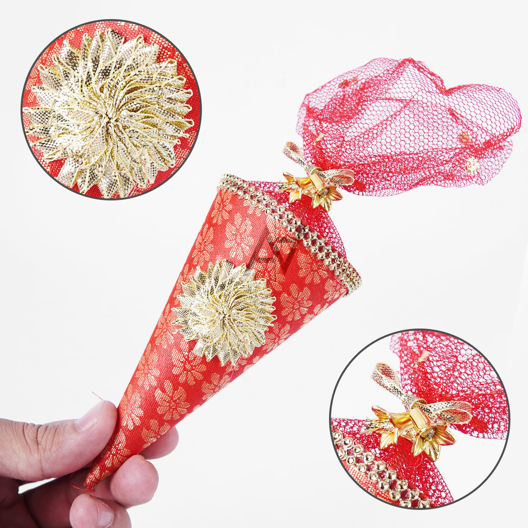 Pack of 10 - Cone Shape Nikkah Pouches