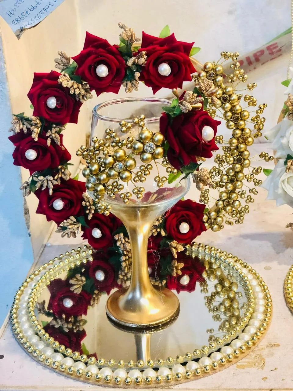 Doodh Pilai Glass Tray -  Wedding Tray