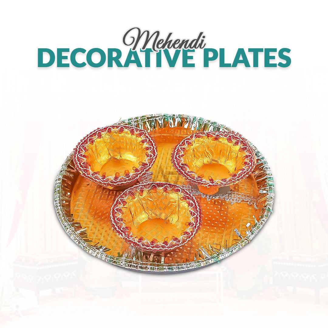 Round Mehndi Decorated Plates