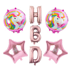 Pack of 10 - HBD Foil Balloons Set - 5 pcs Set - Ali Akbar decoration