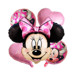 Pack of 10 - Minnie Mouse Foil Balloon - 5 pcs Set  - Ali Akbar decoration