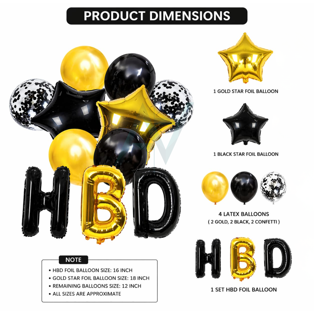 Happy Birthday Foil Balloons Set