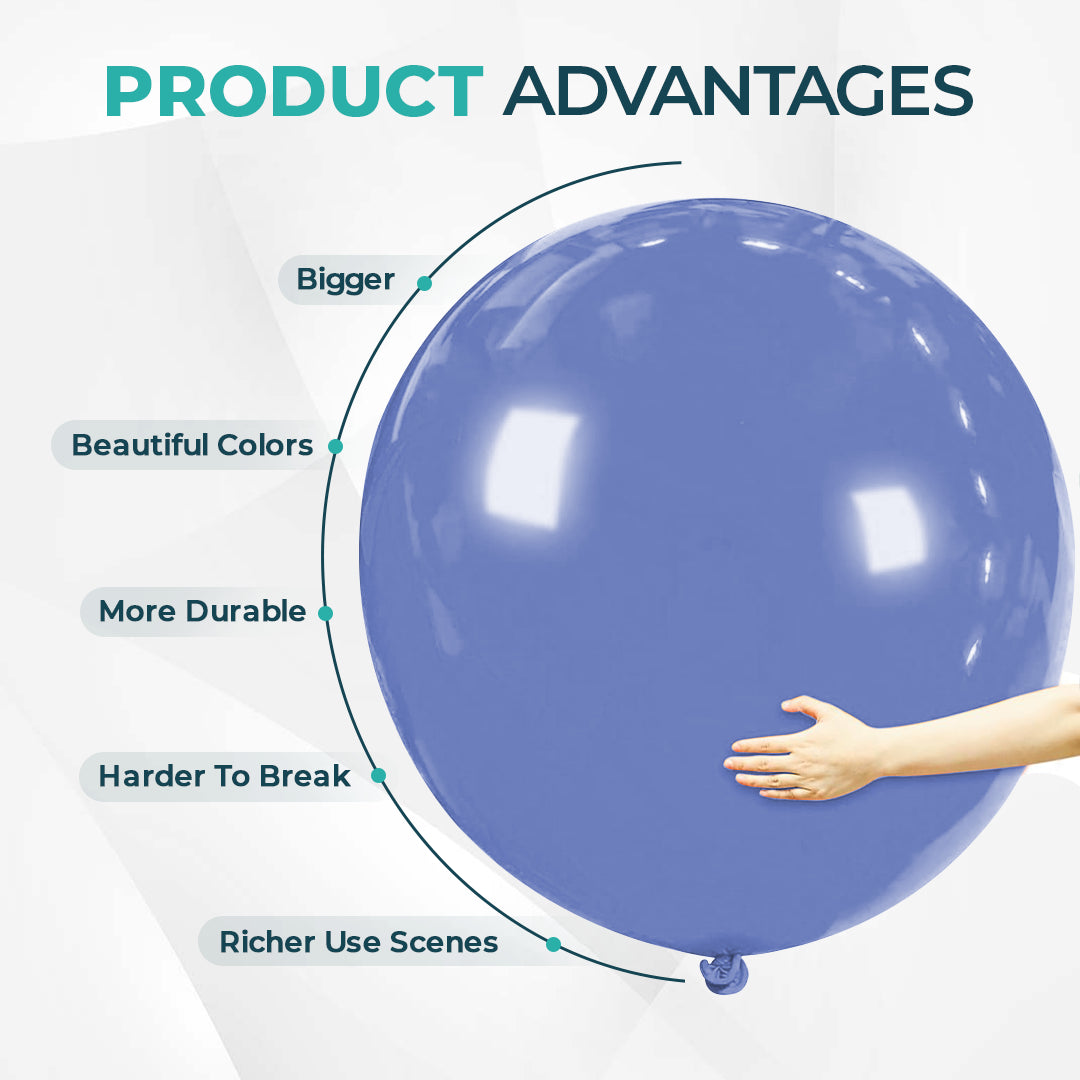 Demin Grey Giant Latex Balloon – 36 inch Oversized Party Balloon for Decor & Photos - Aliakbardecoration