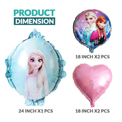 Pack of 10 - Frozen Anna & Elsa Foil Balloons Theme - 5 pcs set -  Ali Akbar decoration