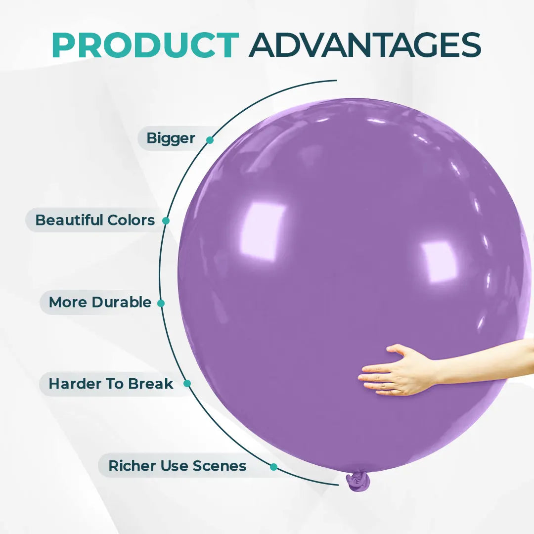 Vintage Violet Giant Latex Balloon – 36 inch Oversized Party Balloon for Decor & Photos - Aliakbardecoration