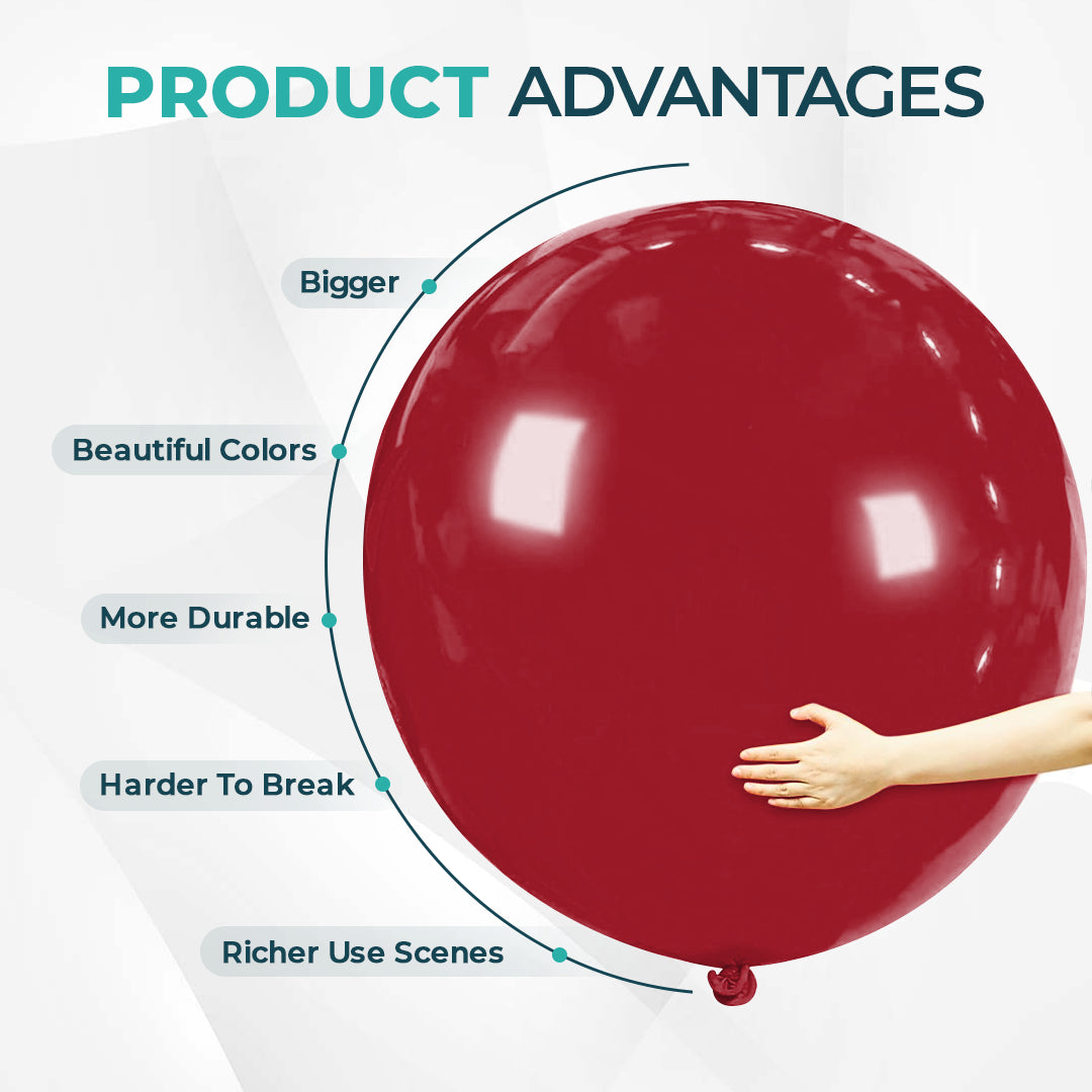 Red Wine Giant Latex Balloon – 36 inch Oversized Party Balloon for Decor & Photos - Aliakbardecoration