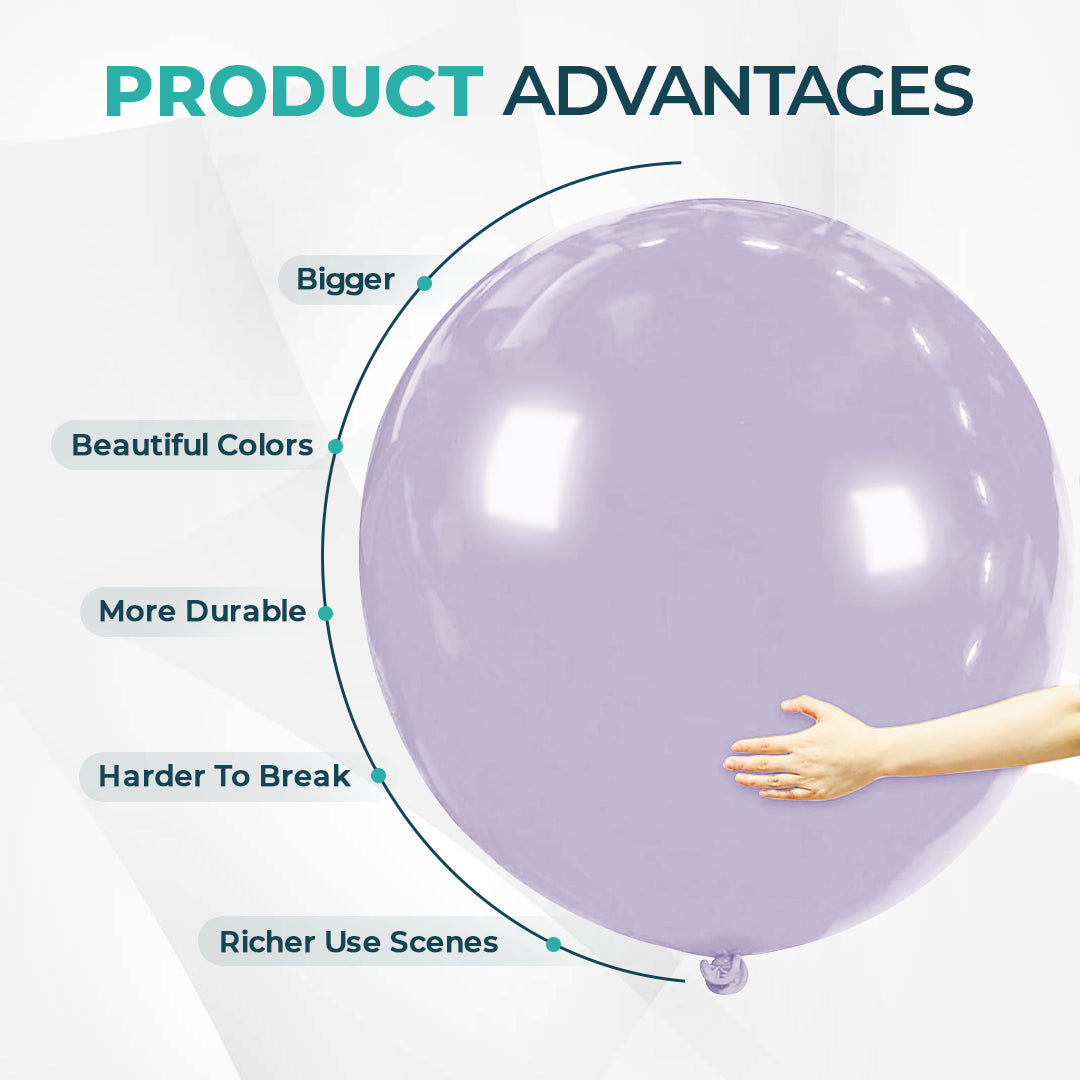 Misty Purple Giant Latex Balloon – 36 inch Oversized Party Balloon for Decor & Photos - Aliakbardecoration