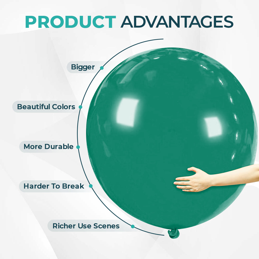 Forest Green Giant Latex Balloon – 36 inch Oversized Party Balloon for Decor & Photos - Aliakbardecoration