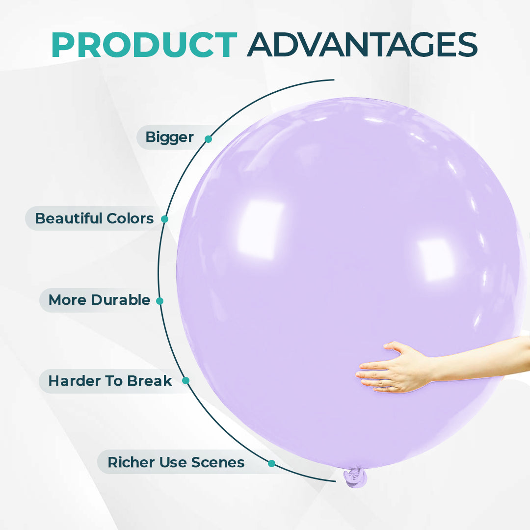Lilac Giant Latex Balloon – 36 inch Oversized Party Balloon for Decor & Photos - Aliakbardecoration
