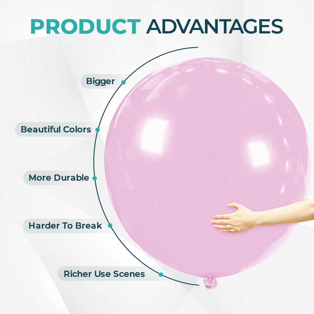 Lilac Pink Giant Latex Balloon – 36 inch Oversized Party Balloon for Decor & Photos - Aliakbardecoration