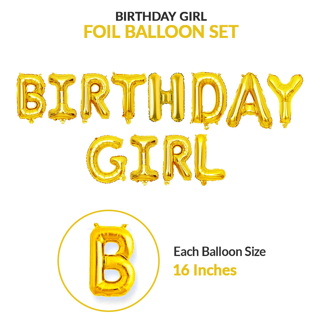 Birthday Girl Foil Balloons Set