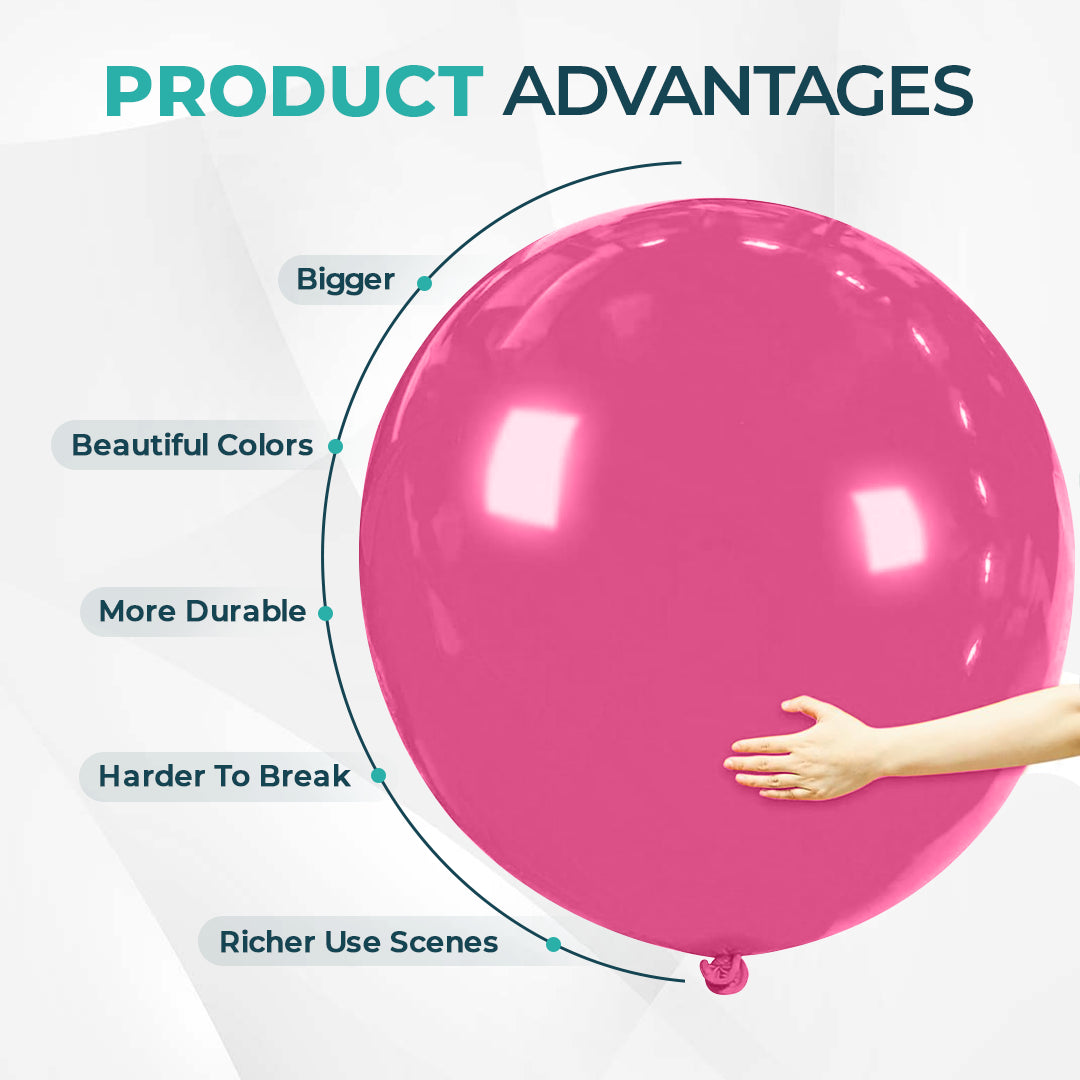 Rose Red Giant Latex Balloon – 36 inch Oversized Party Balloon for Decor & Photos - Aliakbardecoration