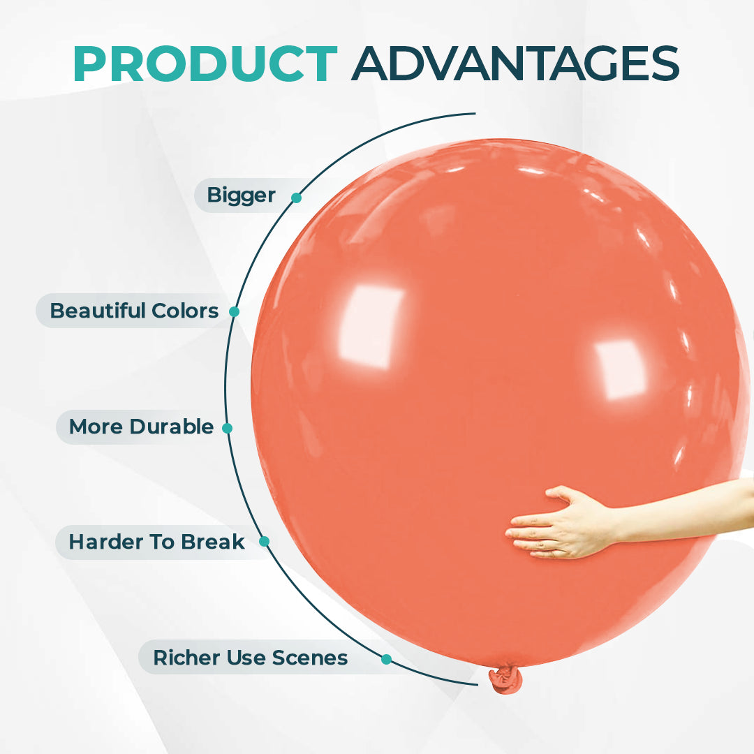 Orange Red Giant Latex Balloon – 36 inch Oversized Party Balloon for Decor & Photos - Aliakbardecoration