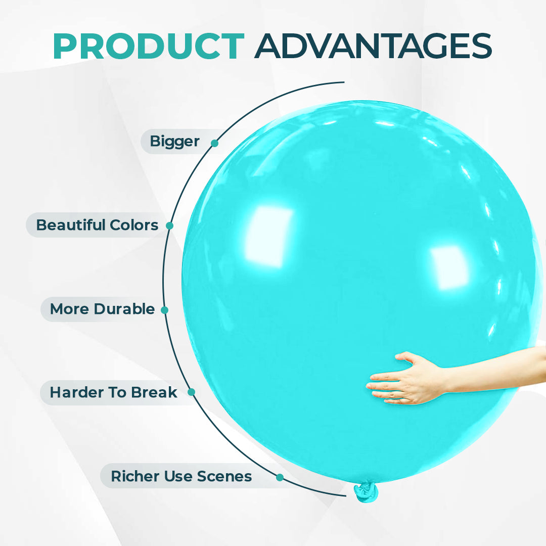 Sea Green Giant Latex Balloon – 36 inch Oversized Party Balloon for Decor & Photos - Aliakbardecoration