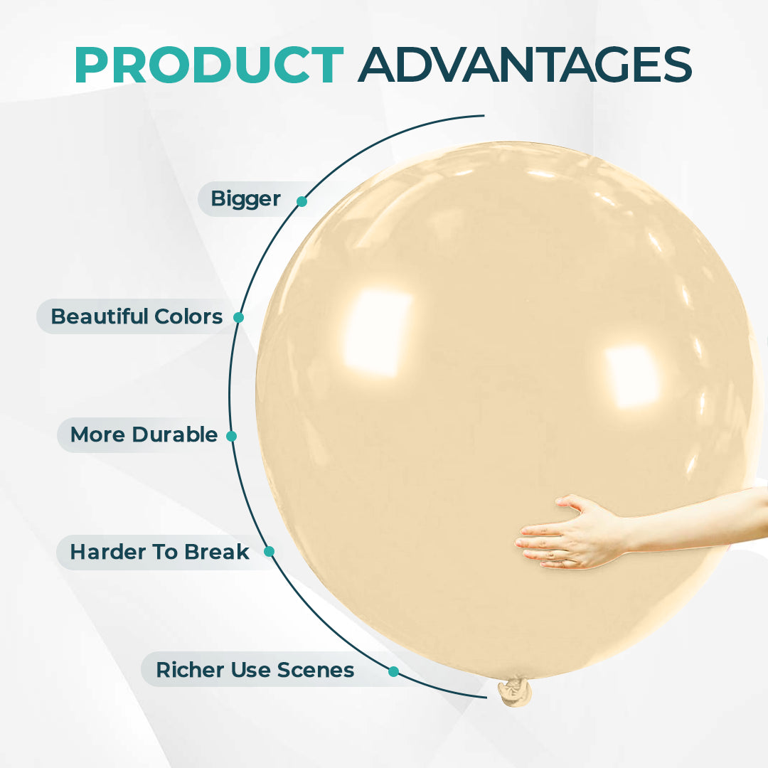 Tawny Giant Latex Balloon – 36 inch Oversized Party Balloon for Decor & Photos - Aliakbardecoration