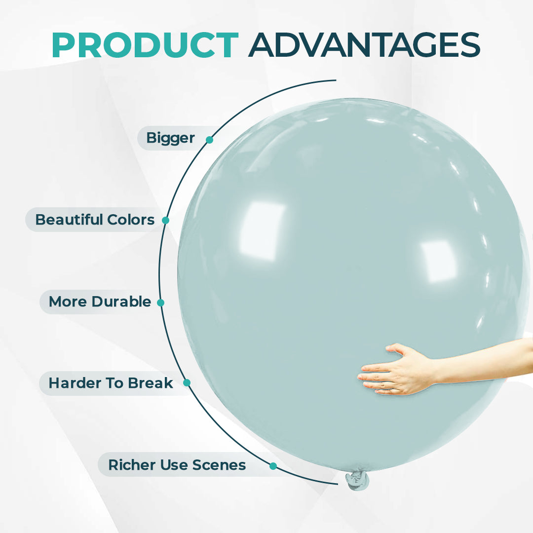 Dusty Green Giant Latex Balloon – 36 inch Oversized Party Balloon for Decor & Photos - Aliakbardecoration