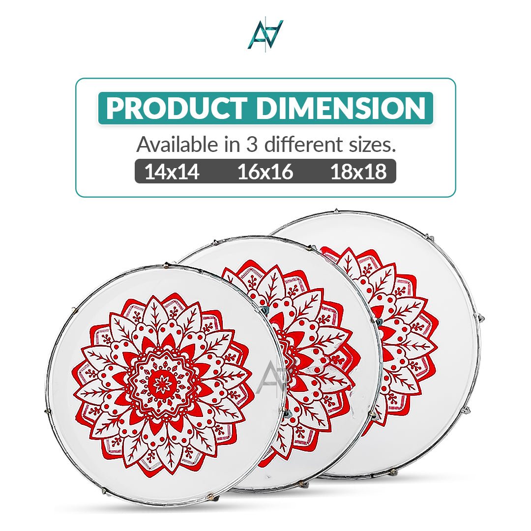 3 Pcs Duffli Set – Traditional Dholki for Mehndi & Wedding Events | Available in 3 Sizes - aliakbardecoration