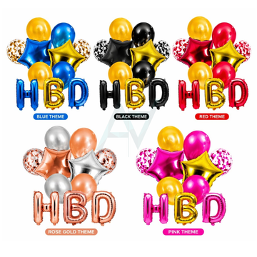 Happy Birthday Foil Balloons Set