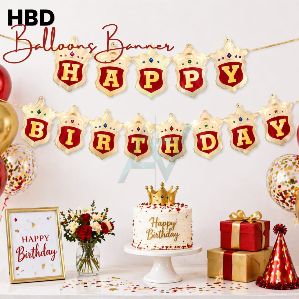 Happy Birthday Foil Balloon Banner