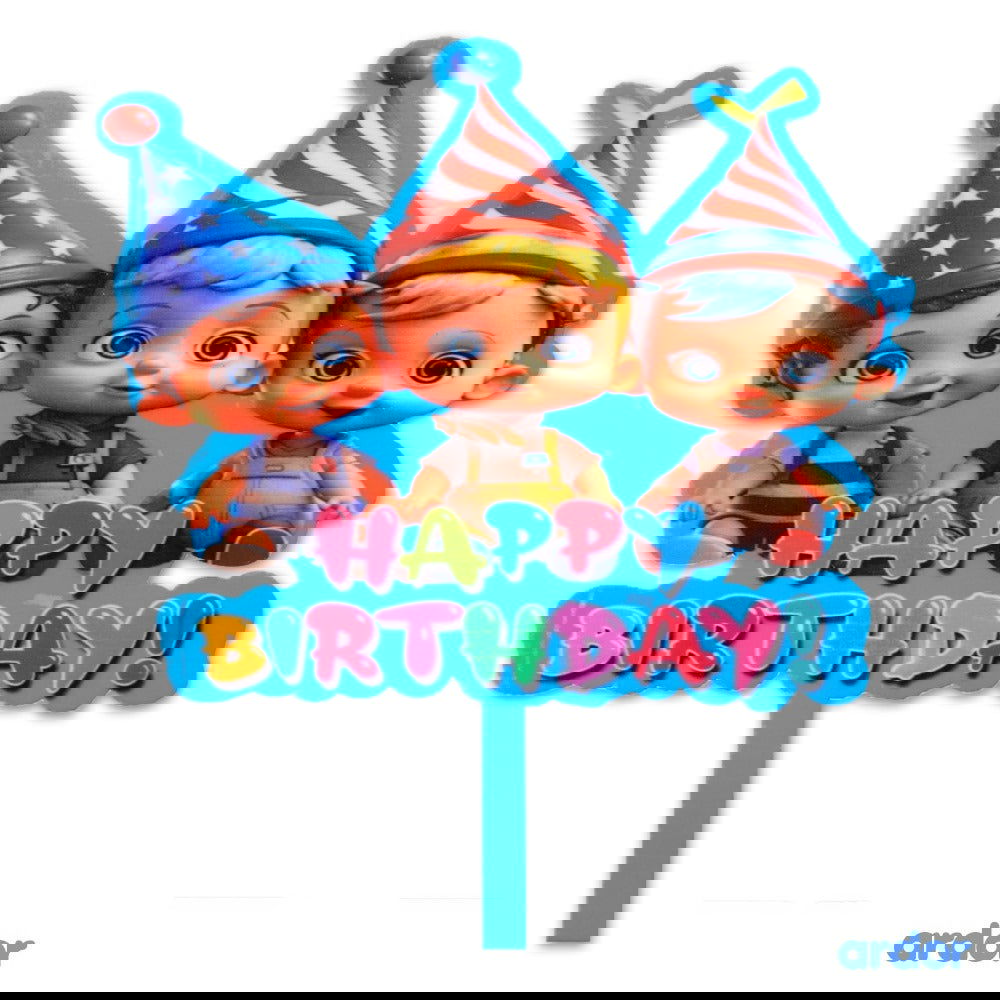 3D Happy Baby Kids Theme Cake Topper - ardor