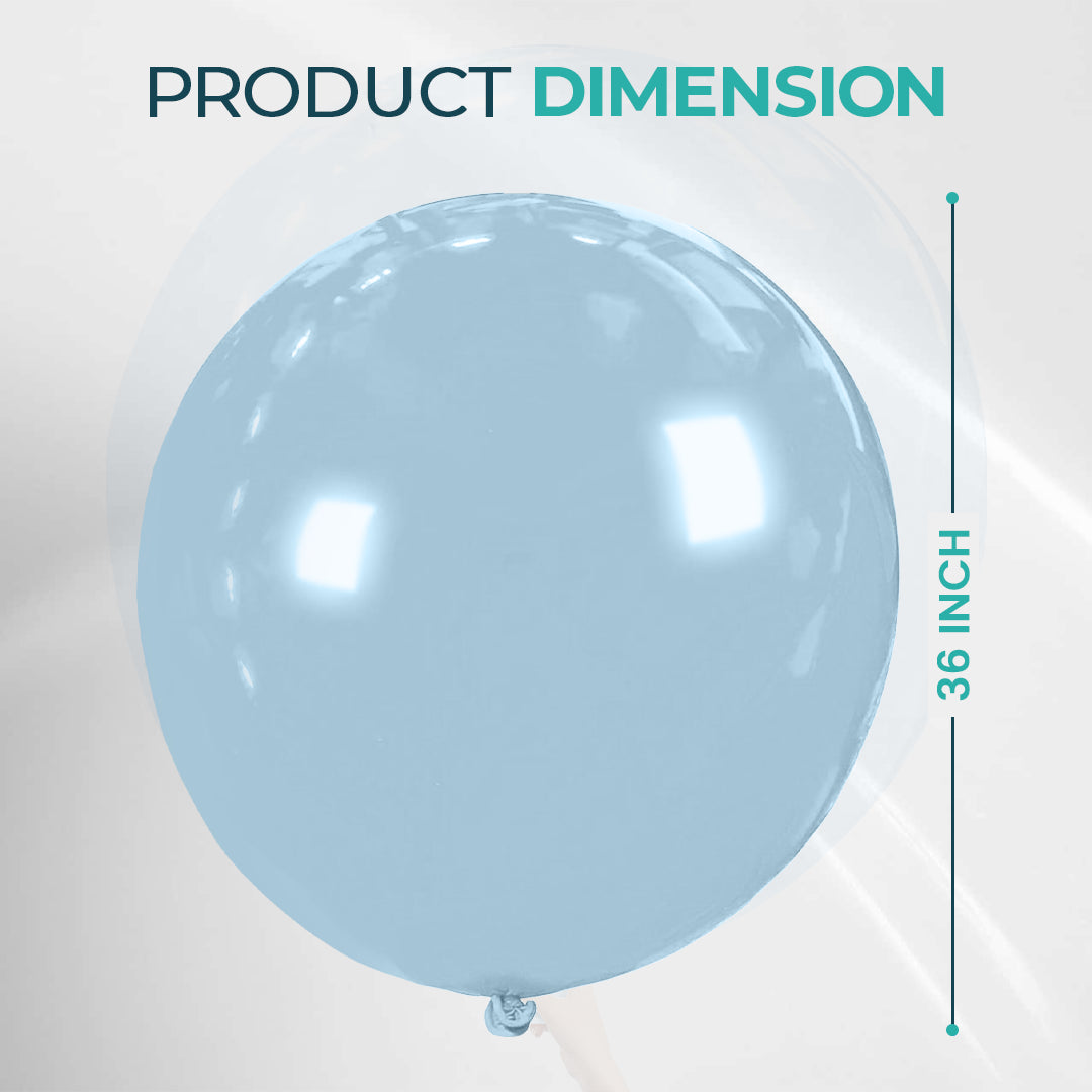 White Blue Giant Latex Balloon – 36 inch Oversized Party Balloon for Decor & Photos - Aliakbardecoration
