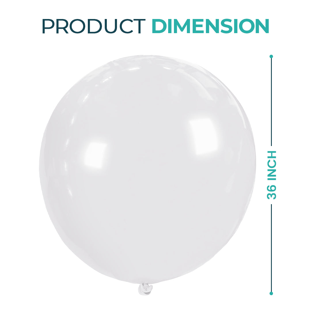 Milky White Giant Latex Balloon – 36 inch Oversized Party Balloon for Decor & Photos - Aliakbardecoration