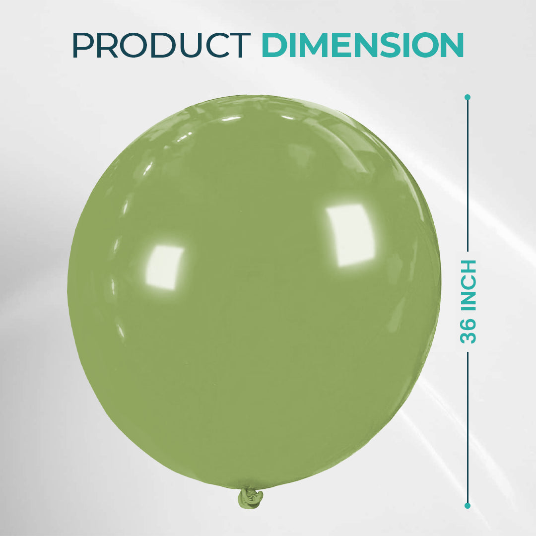 Olive Green Giant Latex Balloon – 36 inch Oversized Party Balloon for Decor & Photos - Aliakbardecoration