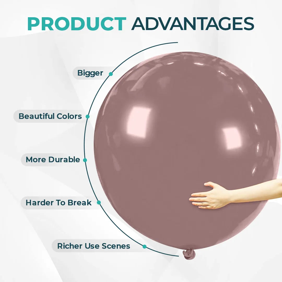 Wood Brown Giant Latex Balloon – 36 inch Oversized Party Balloon for Decor & Photos - Aliakbardecoration