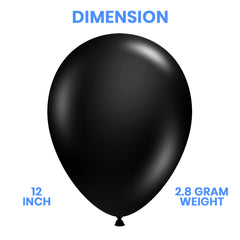 Pack of 100 - 12 Inches Black Latex Balloon